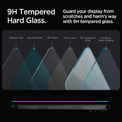 SZKŁO HARTOWANE SPIGEN GLAS.TR ”EZ FIT” 2-PACK IPHONE 16 PRO, 17, 17 PRO CLEAR