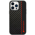 Audi Carbon Fiber Stripe iPhone 14 ProMax 6.7" czarny/black hardcase AUS-TPUPCIP14PM-R8/D1-BK