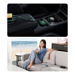 Baseus Bright Mirror 2 zwijany kabel przewód 3w1 USB Typ C - micro USB + Lightning + USB Typ C 3.5A 1.1m zielony (CAMJ010206)