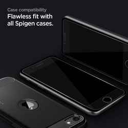Tempered Glass Spigen Glass fc 2-pack iPhone SE 2022 2020 7 8 Black Black