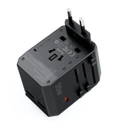 Ładowarka podróżna Choetech PD6041 USB-C USB-A PD 30W z 4 wtyczkami USA EU UK AU - czarna