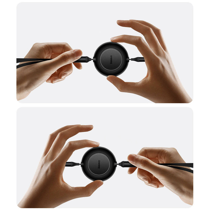 Baseus Bright Mirror 2 zwijany kabel przewód 3w1 USB Typ C - micro USB + Lightning + USB Typ C 3.5A 1.1m zielony (CAMJ010206)
