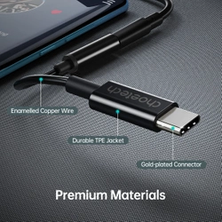 Adapter Choetech AUX003 USB-C do 3.5mm Audio Jack Adapter (czarny)