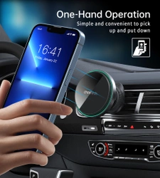 Choetech T204-F magnetic car holder with 15W wireless charging - black