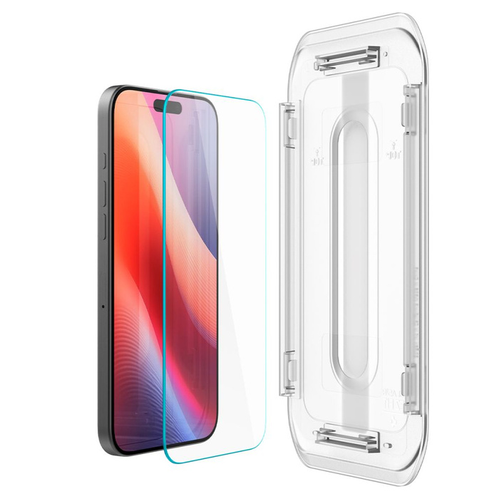 SZKŁO HARTOWANE SPIGEN GLAS.TR ”EZ FIT” 2-PACK IPHONE 16 PRO, 17, 17 PRO CLEAR