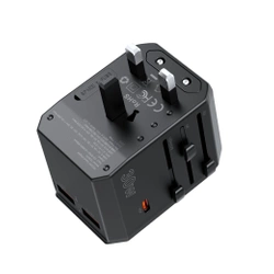 Ładowarka podróżna Choetech PD6041 USB-C USB-A PD 30W z 4 wtyczkami USA EU UK AU - czarna
