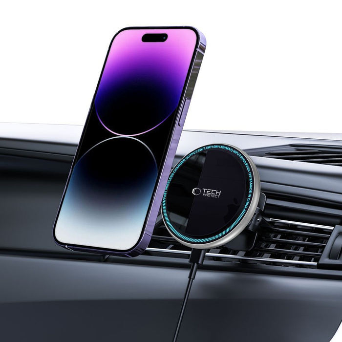 UCHWYT TECH-PROTECT A2 MAGNETIC MAGSAFE VENT CAR WIRELESS CHARGER 15W BLACK
