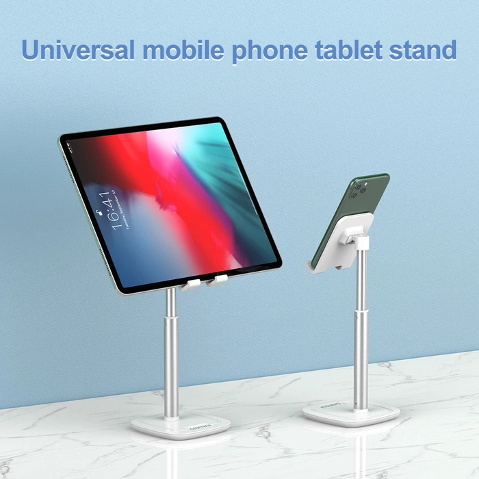 Choetech H035 aluminum stand for a phone or tablet with adjustment - white and silver