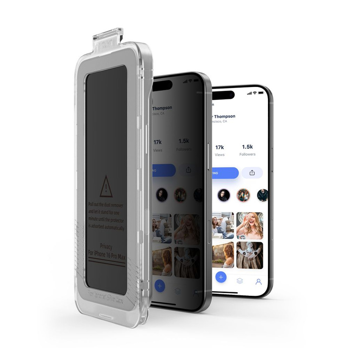 SZKŁO PRYWATYZUJĄCE TECH-PROTECT IPHONE 15 / 16 QUICK SET SPY+ 2-PACK  PRIVACY