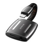 Adapter Lightning do Lightning + AUX mini jack 3.5mm, Mcdodo CA-6340 (czarny)