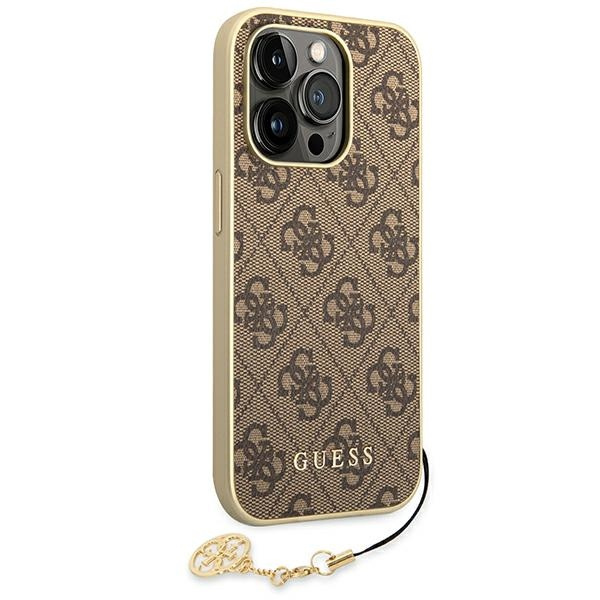 Case GUESS Apple iPhone 14 Pro Max 4G Charms Collection Brown Hardcase