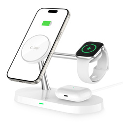Ładowarka Indukcyjna Tech-Protect A12 3 In1 Magnetic Magsafe Wireless Charger White