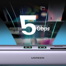 Adapter Hub UGREEN, USB-C do 2x USB 3.0, HDMI, RJ45, SD/TF 90568