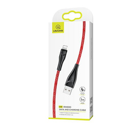 USAMS Kabel pleciony U41 Lightning/USB Fast Charge 1m czerwony/red SJ391USB02 (US-SJ391)