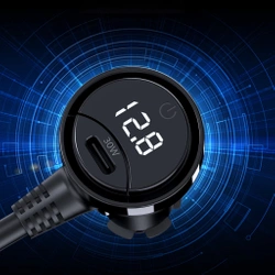 Choetech TC0021 car charger 2x USB-C PD 1x USB-A QC 3x cigarette lighter socket - black