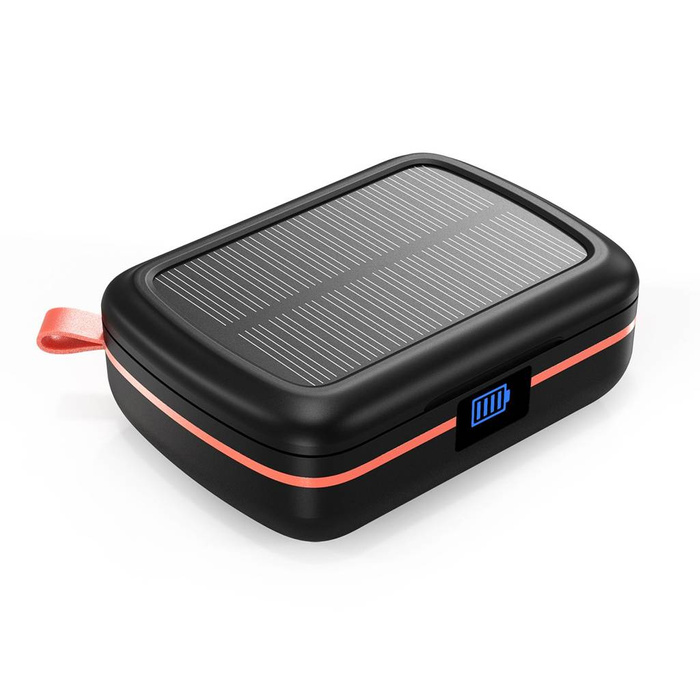 Choetech headphones wireless TWS waterproof with solar panel and built-in 2500mAh powerbank black (BH-T05)