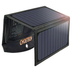 Choetech Foldable Solar Charger 19W 2x USB 2,4A black (SC001)