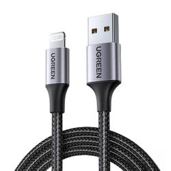 Kabel Lightning do USB UGREEN 2.4A US199, 1.5m (czarny)