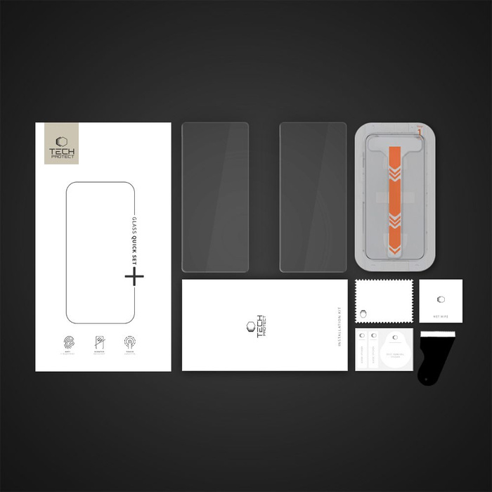 SZKŁO HARTOWANE TECH-PROTECT QUICK SET+ 2-PACK GALAXY S25 CLEAR
