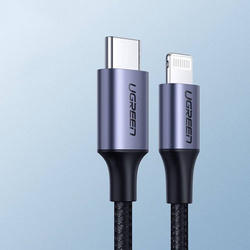 Ugreen kabel przewód MFI (Made For iPhone) USB Typ C - Lightning 3 A 1 m czarny (US304 60759)