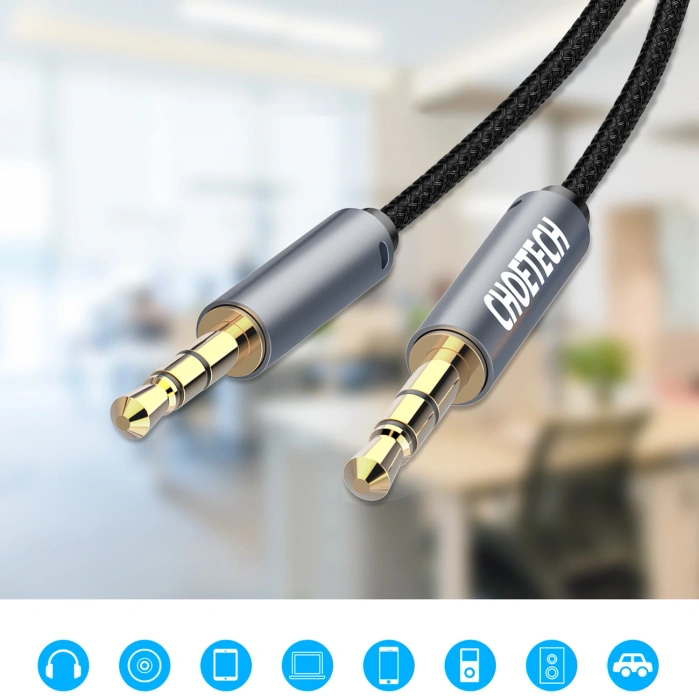 Kabel Choetech AUX002 mini jack 3.5mm (męski) / mini jack 3.5mm (męski) 1.2m - czarny
