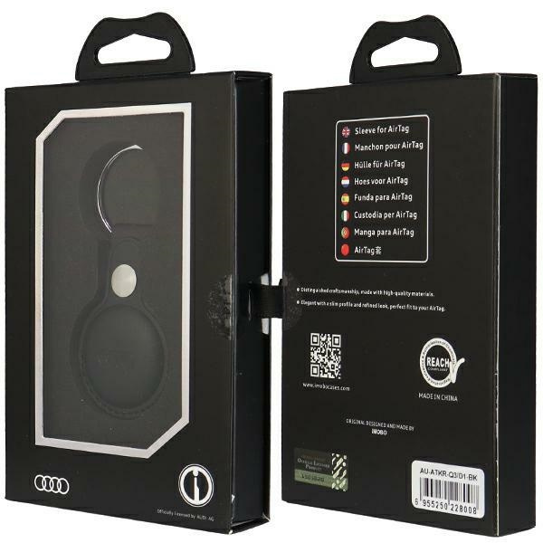Audi etui Synthetic Leather AirTag czarny/black AU-ATKR-Q3/D1-BK