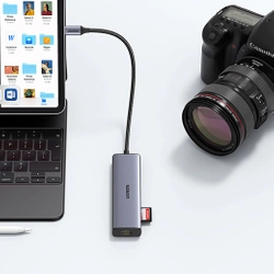 Adapter Hub UGREEN, USB-C do 2x USB 3.0, HDMI, RJ45, SD/TF 90568