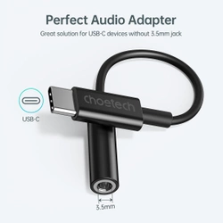 Adapter Choetech AUX003 USB-C do 3.5mm Audio Jack Adapter (czarny)