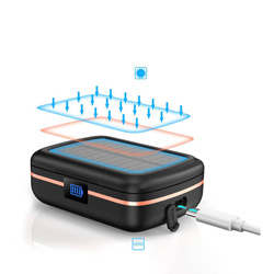 Choetech headphones wireless TWS waterproof with solar panel and built-in 2500mAh powerbank black (BH-T05)