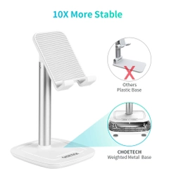 Choetech H035 aluminum stand for a phone or tablet with adjustment - white and silver