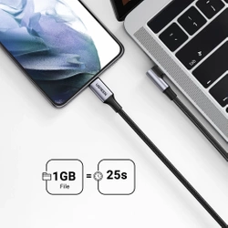Kabel USB-C do USB-C, kątowy UGREEN US334 5A, PD 100W, 2m (czarny)