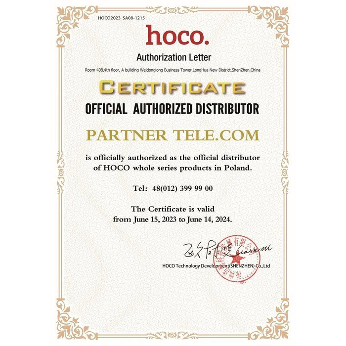 HOCO kabel audio AUX Jack 3,5mm UPA12 z mikrofonem czerwony