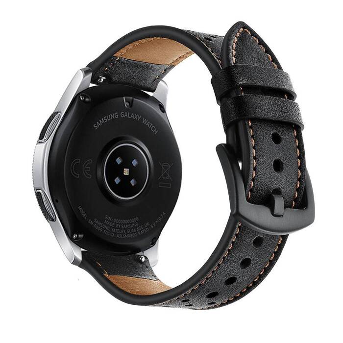 Pasek TECH-PROTECT Samsung Galaxy Watch 46mm Leather Black Czarny